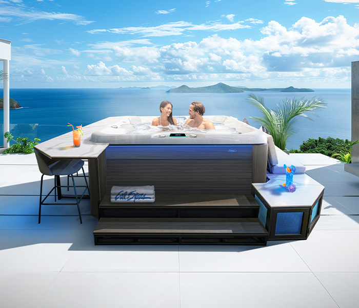Calspas hot tub being used in a family setting - Olympia